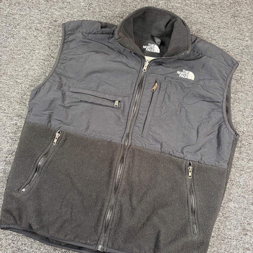 The North Face Denali Fleece Vest Mens Large Black Full Zip Made in USA